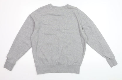 The Stronghold Men's Grey Graphic College Sweatshirt Small