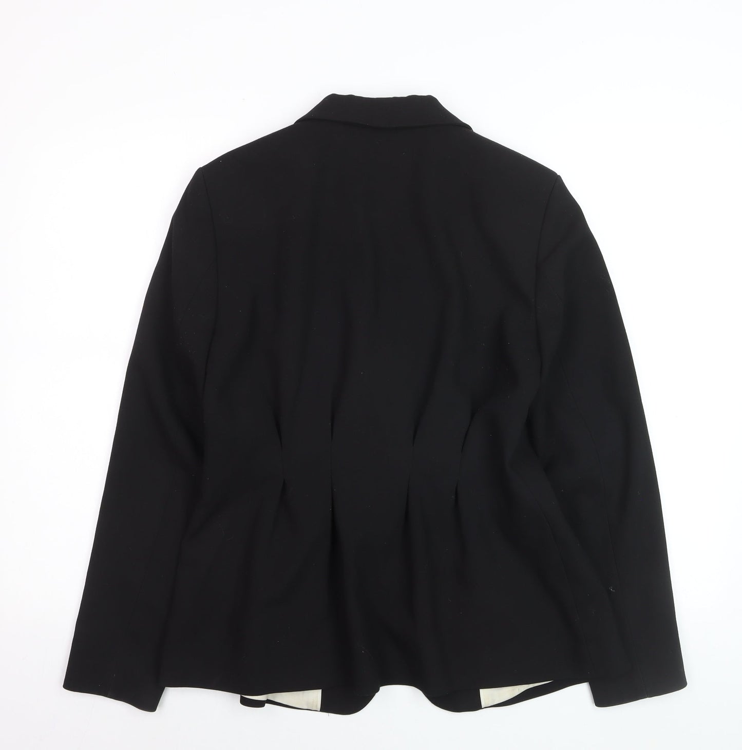 H&M Women Black Regular Fit Single-Breasted Suit Jacket Size 14