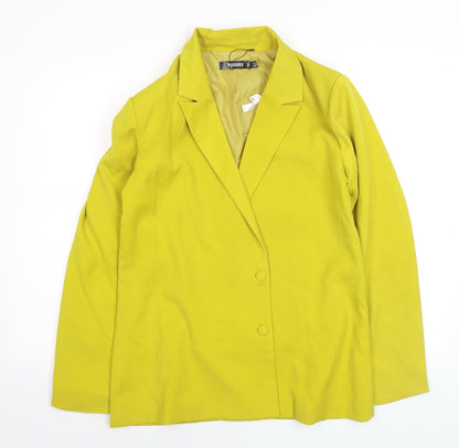 Missguided Women's Yellow Regular Fit Double-Breasted Blazer UK 8