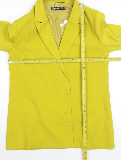 Missguided Women's Yellow Regular Fit Double-Breasted Blazer UK 8