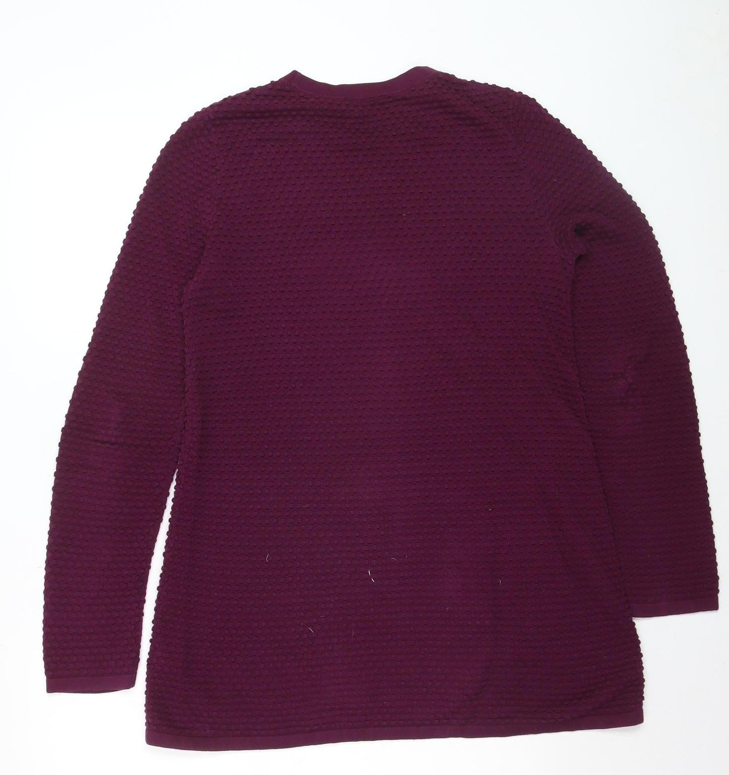 COS Women's Purple Cotton Textured Knit Long Sleeve Pullover Jumper Size S
