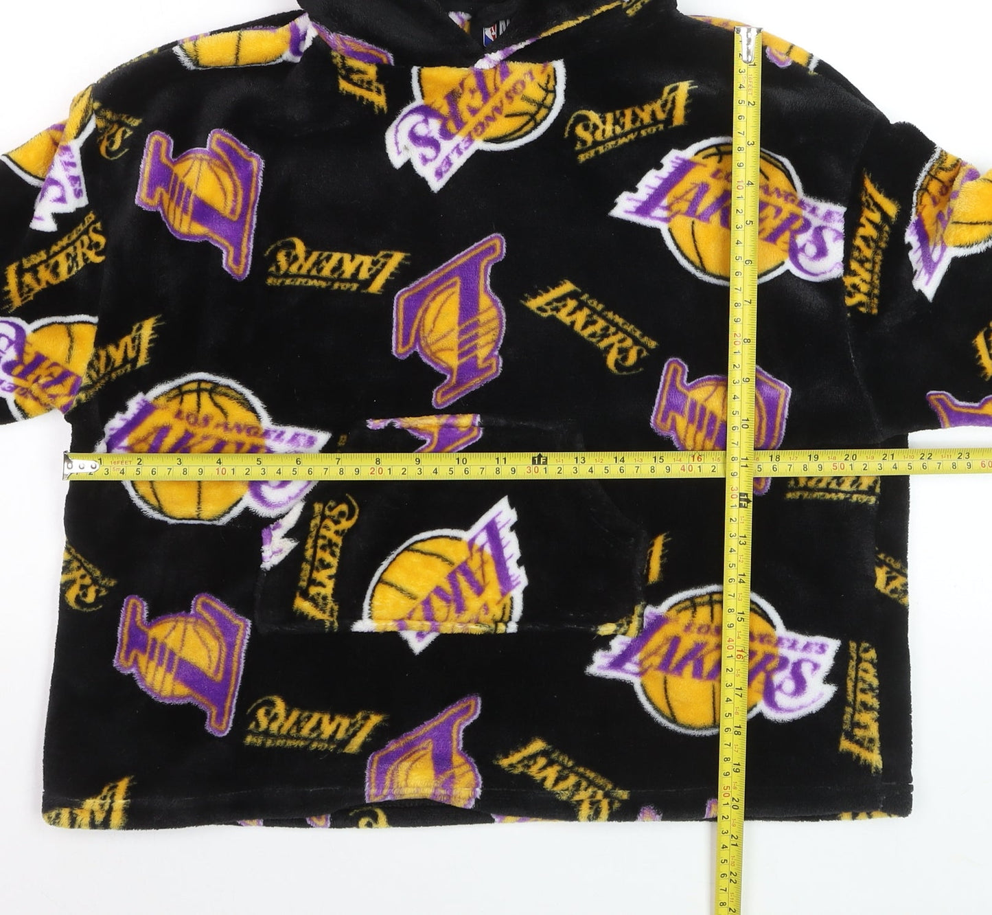 NBA Boys Black Los Angeles Lakers Fleece Hooded Nightwear XXS-XS