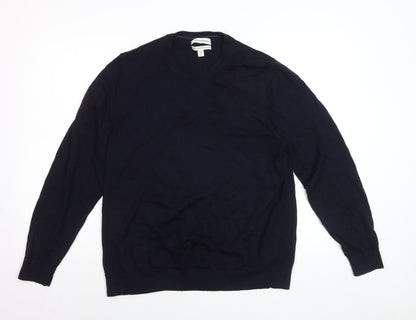 Marks and Spencer Men’s Blue 2XL Pullover Extra Fine Merino Wool Jumper