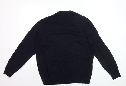 Marks and Spencer Men’s Blue 2XL Pullover Extra Fine Merino Wool Jumper