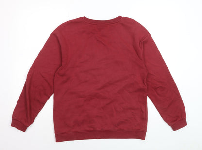 Harry Potter Boys Red Pullover Sweatshirt 13-14 Years Fleece Graphic Top