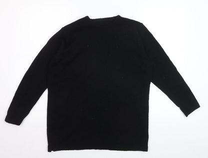 Marks & Spencer Women's Black Wool Crew Neck Jumper Size 10