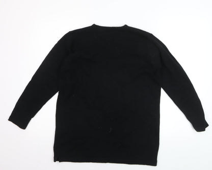Marks & Spencer Women's Black Wool Crew Neck Jumper Size 10