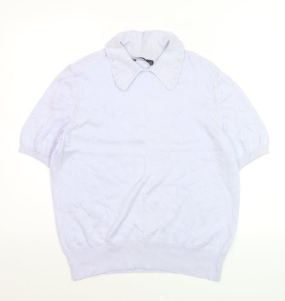 Marks and Spencer Women’s Powder Blue Collared Knit Jumper Size 12