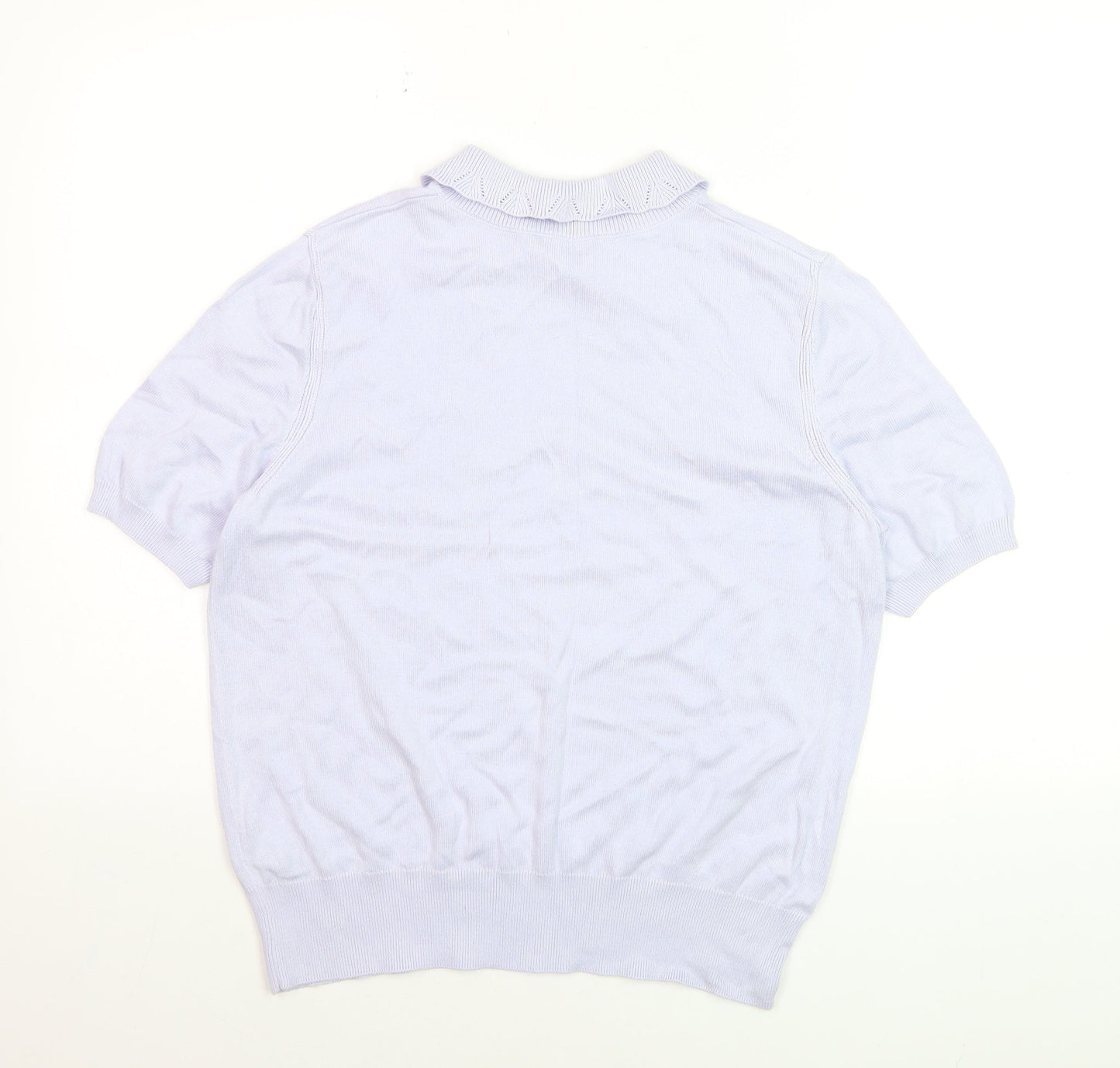 Marks and Spencer Women’s Powder Blue Collared Knit Jumper Size 12