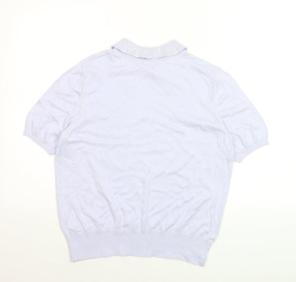 Marks and Spencer Women’s Powder Blue Collared Knit Jumper Size 12