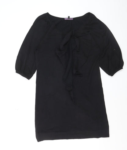Coast Women’s Black Size 8 Shift Bow Neck Short Dress