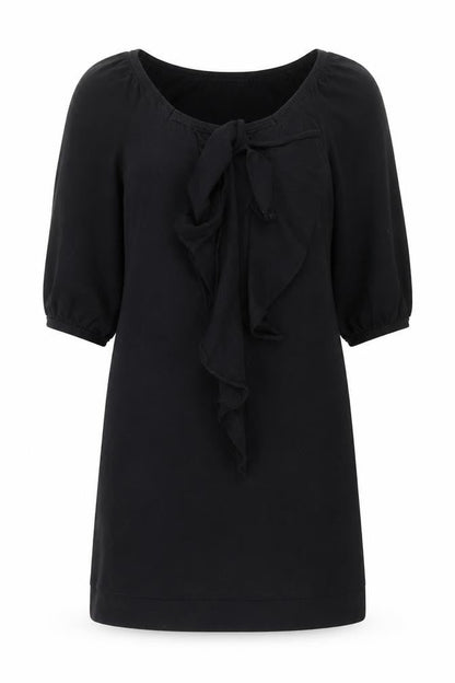 Coast Women’s Black Size 8 Shift Bow Neck Short Dress