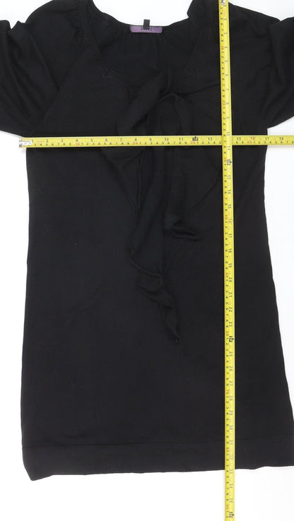 Coast Women’s Black Size 8 Shift Bow Neck Short Dress