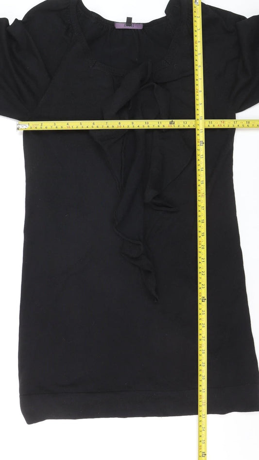 Coast Women’s Black Size 8 Shift Bow Neck Short Dress