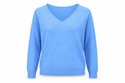 Phase Eight Women’s Blue V-Neck Long Sleeve Jumper Size M