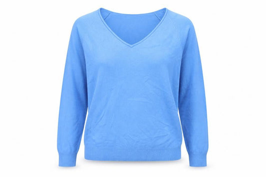 Phase Eight Women’s Blue V-Neck Long Sleeve Jumper Size M