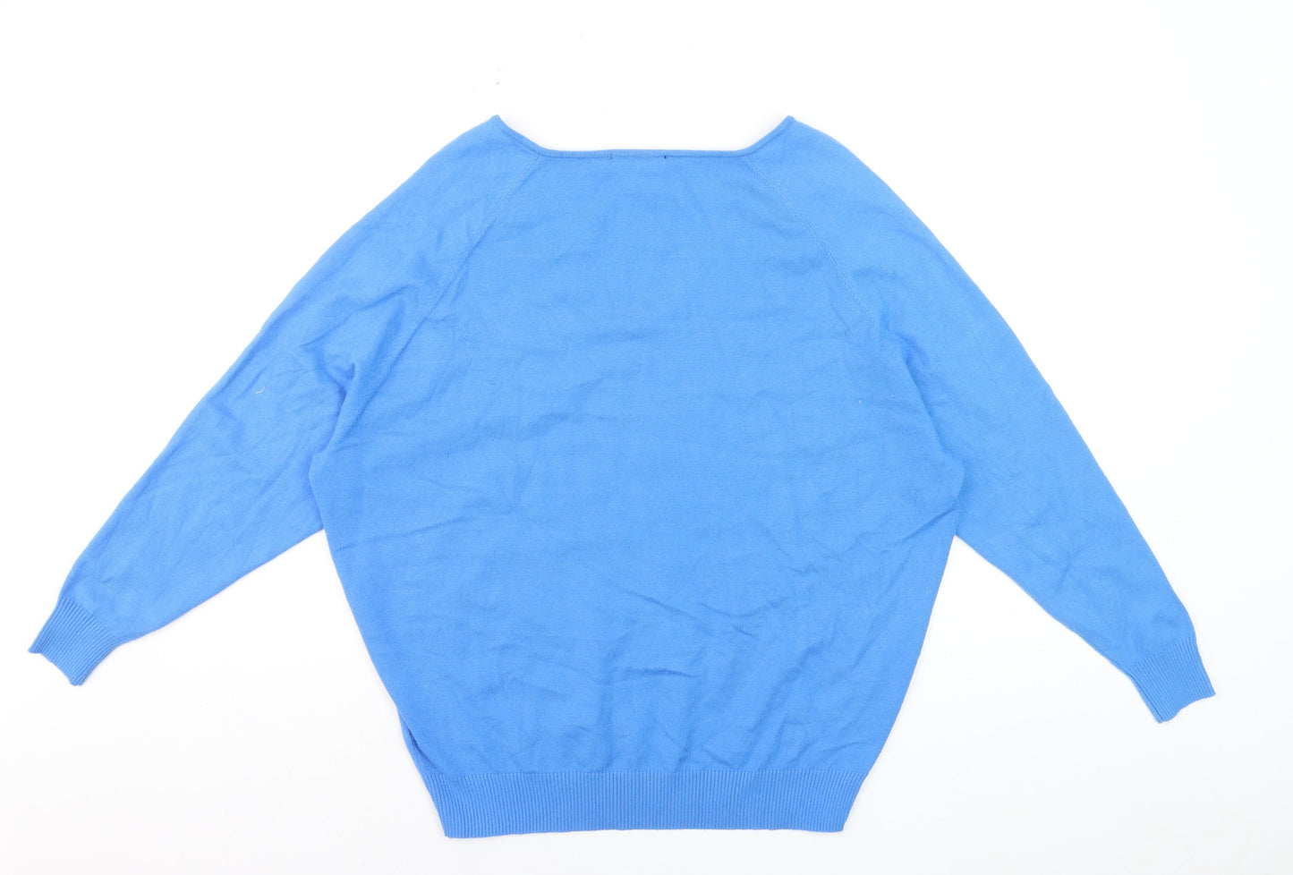 Phase Eight Women’s Blue V-Neck Long Sleeve Jumper Size M
