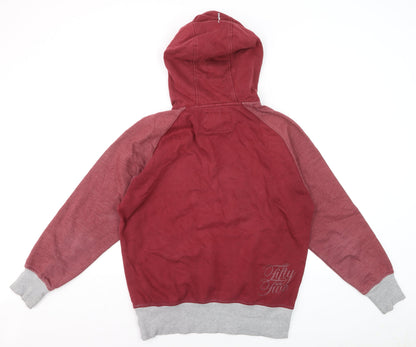 Crosshatch Men's Red Grey Pullover Hoodie Size M Logo Graphic