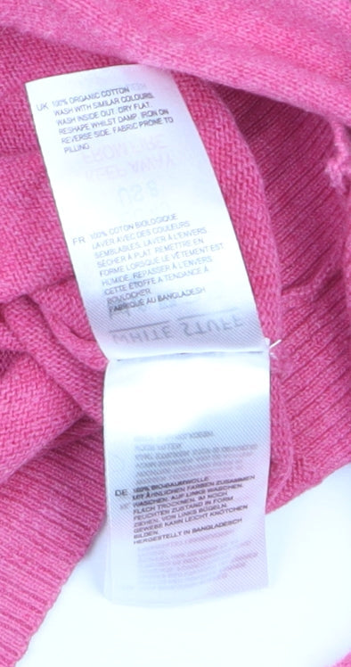White Stuff Women Pink Cardigan UK 12 Cotton Button Long Sleeve Knit