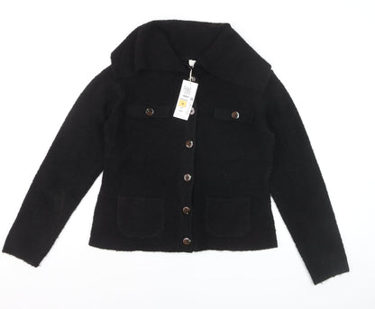 Marks and Spencer Women’s Black Collared Button Knit Cardigan Size S