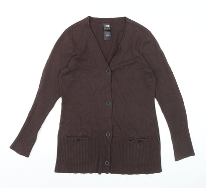 The North Face Womens Brown Cardigan Jumper Medium Wool Blend