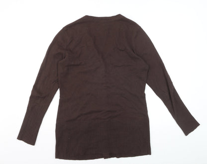 The North Face Womens Brown Cardigan Jumper Medium Wool Blend