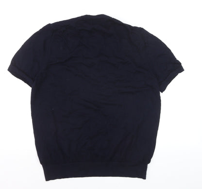 Marks and Spencer Women Blue XL Merino Wool Short Sleeve Pullover Jumper