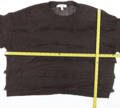 Marks and Spencer Per Una Women Brown L Knit Mohair Blend Jumper