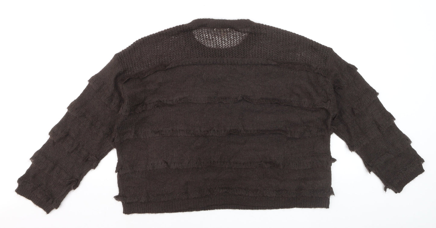 Marks and Spencer Per Una Women Brown L Knit Mohair Blend Jumper