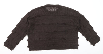 Marks and Spencer Per Una Women Brown L Knit Mohair Blend Jumper