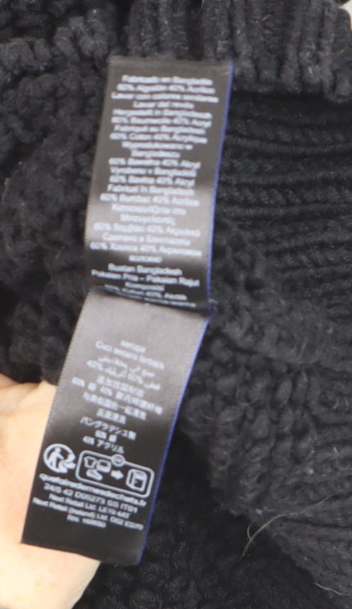 Next Men's Black Cable-Knit High Neck Jumper Size L