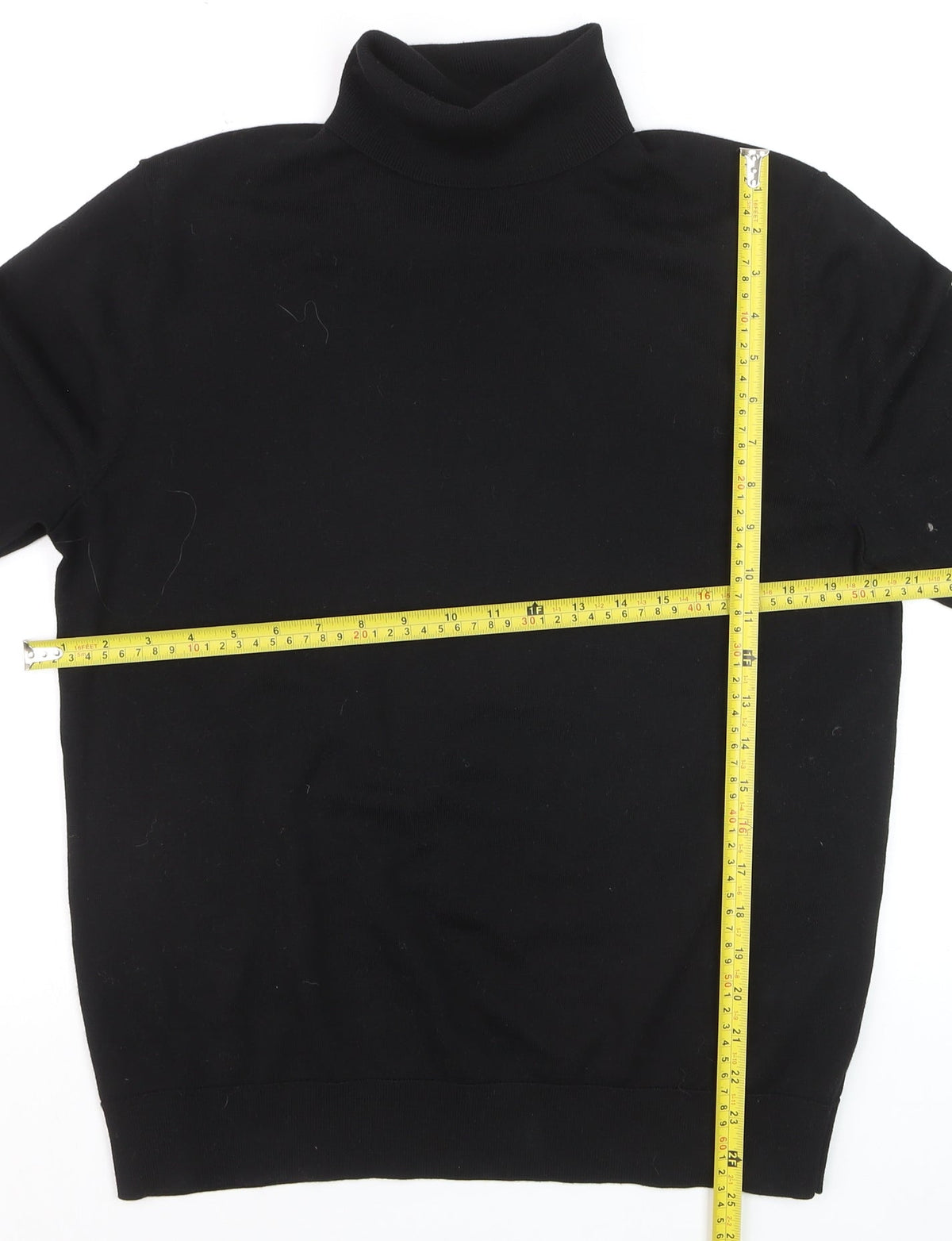 MVP Men's Black Roll Neck Jumper Size M Lightweight Knit