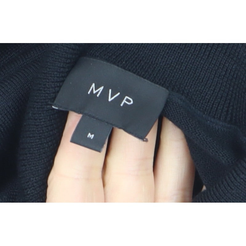 MVP Men's Black Roll Neck Jumper Size M Lightweight Knit