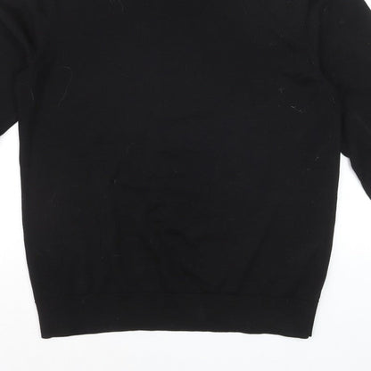 MVP Men's Black Roll Neck Jumper Size M Lightweight Knit