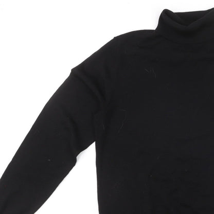 MVP Men's Black Roll Neck Jumper Size M Lightweight Knit
