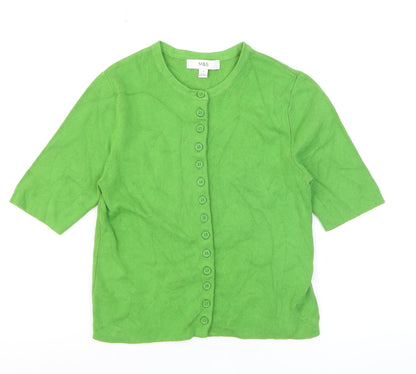 Marks and Spencer Women’s Green Short Sleeve Knit Cardigan S