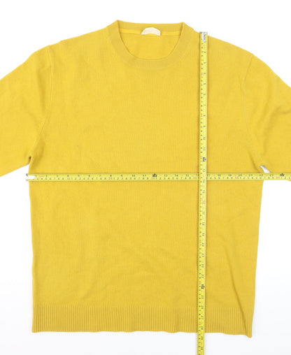 American Vintage Men Yellow Wool Cashmere Crew Neck Pullover 2XL