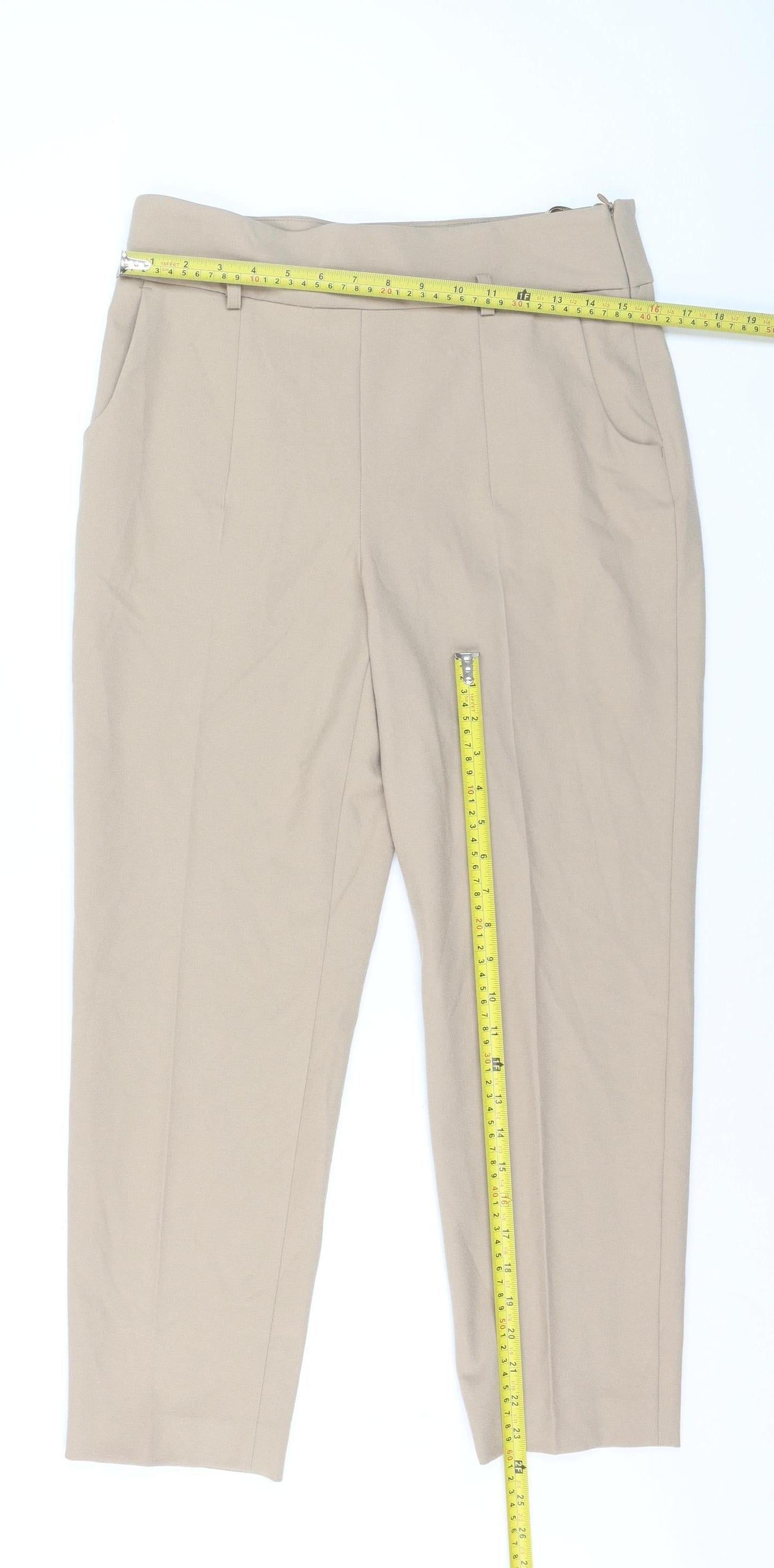 Madeleine Women’s Beige Slim Fit Petite Trousers UK 12S