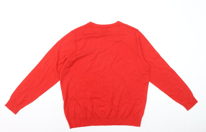 Marks and Spencer Women Red Size 16 Merino Wool Crew Neck Jumper
