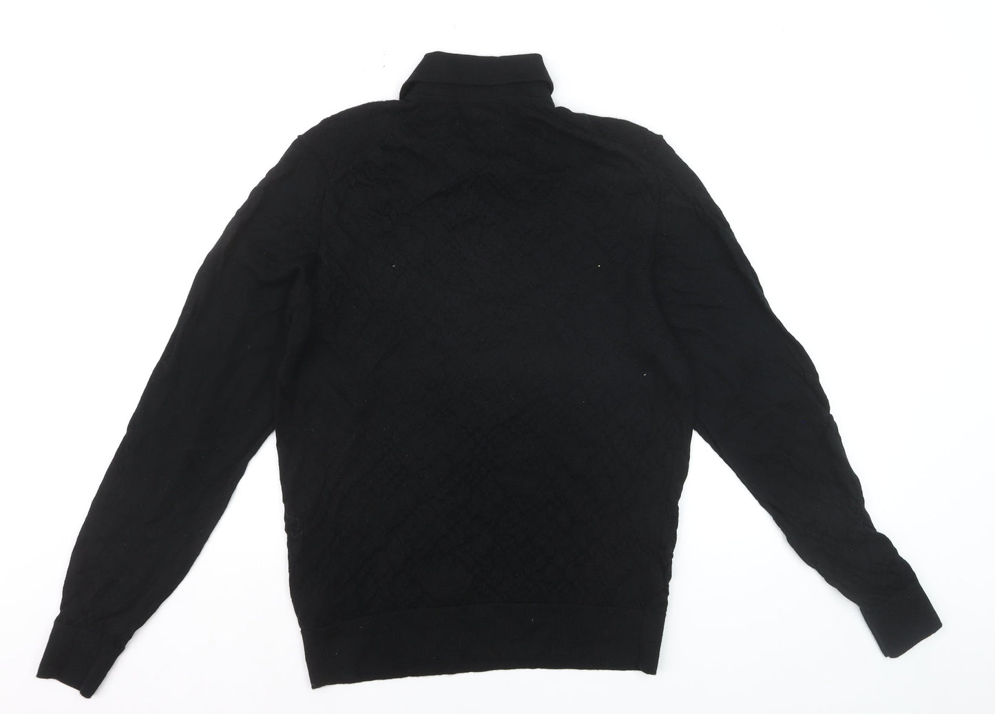 Marks and Spencer Men’s Black Merino Wool Collared Pullover Jumper M