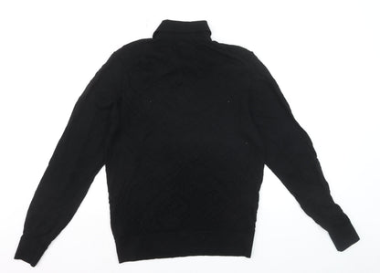 Marks and Spencer Men’s Black Merino Wool Collared Pullover Jumper M