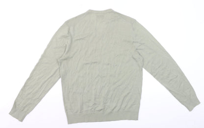 Marks and Spencer Men’s Green Merino Wool V-Neck Jumper M