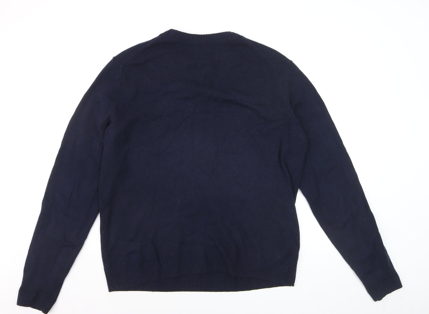 Marks and Spencer Men’s Blue Wool Crew Neck Jumper M Regular Fit