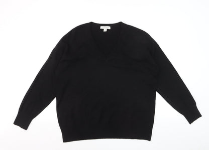 Marks and Spencer Men’s Black Cashmere V-Neck Jumper Size M