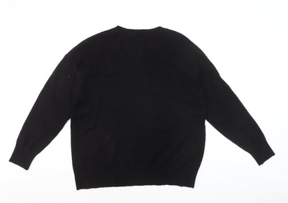 Marks and Spencer Men’s Black Cashmere V-Neck Jumper Size M