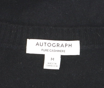 Marks and Spencer Men’s Black Cashmere V-Neck Jumper Size M