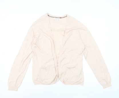 Monsoon Women’s Beige Cotton Blend Long Sleeve Open Cardigan L