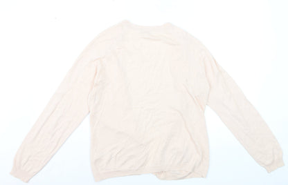 Monsoon Women’s Beige Cotton Blend Long Sleeve Open Cardigan L