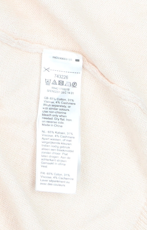 Monsoon Women’s Beige Cotton Blend Long Sleeve Open Cardigan L