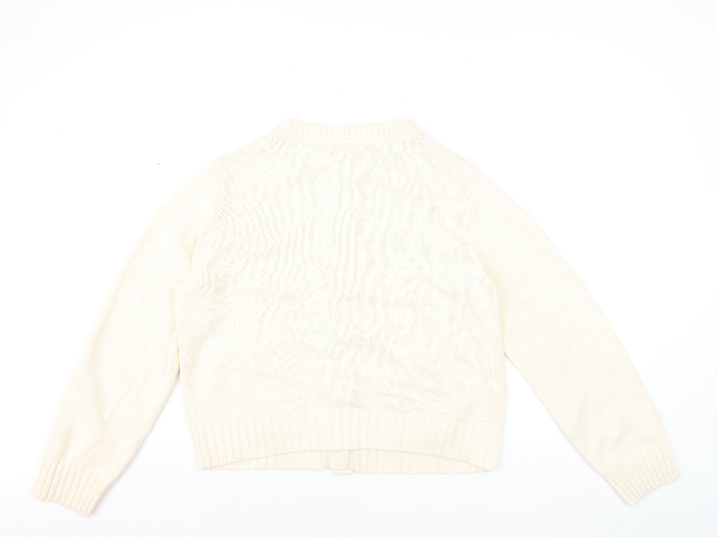 Marks and Spencer Women's Ivory Cotton Blend Button Cardigan M